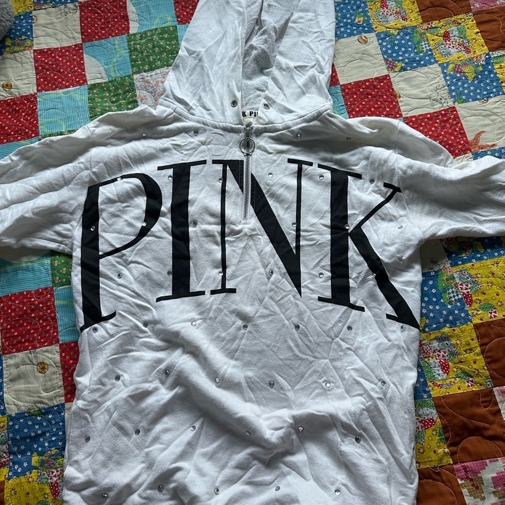 White PINK Victoria's Secret Kids Hoodie